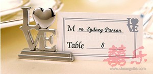 Love Silver Place Card Holder