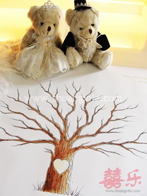 Forever Love Tree Thumbprint Guestbook