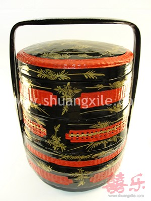 (Guo Da Li) Betrothal Basket Three Layers - Large
