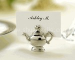 Silver Plated Teapot Place Card Holder
